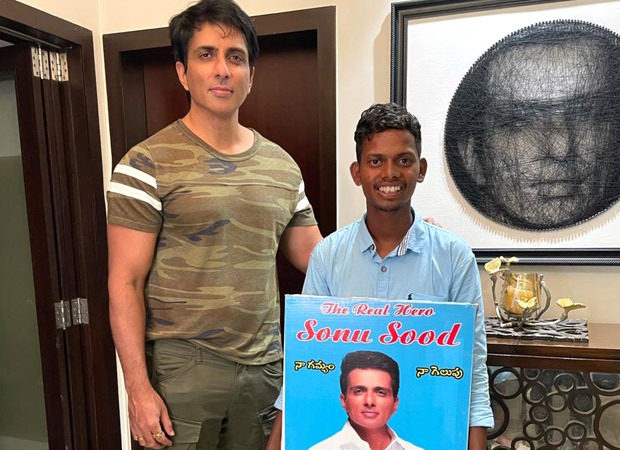 Sonu Sood poses with a fan who walked from Hyderabad to meet him; requests fans to not go to such extent