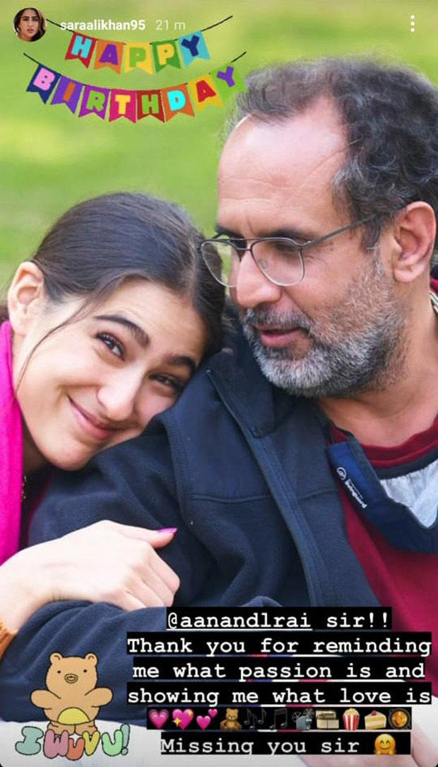 Sara Ali Khan wishes Atrangi Re director Aanand L Rai on his birthday and has something to thank him for in this message