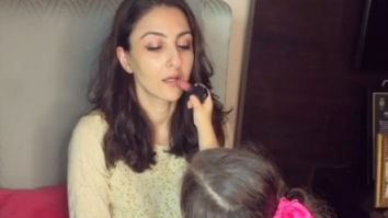 “Have you met my new make up assistant?”, says Soha Ali Khan as she shares an adorable video of daughter Inaaya Naumi Kemmu applying lipstick on her