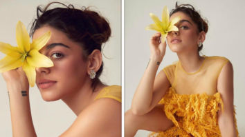 Alaya F weaves magic in multi-leaf hand embroidered yellow mini dress