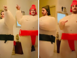 Asim Riaz and Himanshi Khurana adorably dance on ‘Sky High’ with inflatable sumo costumes