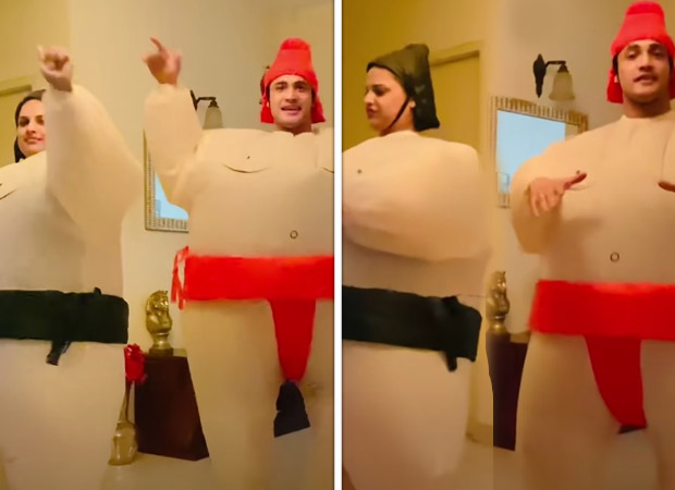Asim Riaz and Himanshi Khurana adorably dances on ‘Sky High’ with inflatable Sumo Costumes