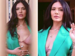 Esha Gupta exudes ultimate diva energy in printed bralette and sea green blazer