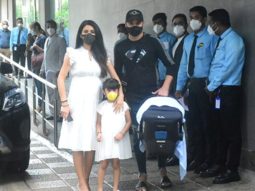 Geeta Basra, Hinaya, and Harbhajan Singh leave for home along with their newborn son