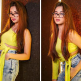 Jannat Zubair styles up her casual denims with one shoulder yellow crop top