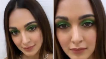 Kiara Advani echoes tropical weather flaunting her popping shimmery green eye makeup and off-white bodycon