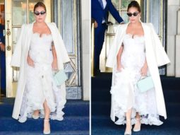 Lady Gaga looks sensational as she steps out in New York in white Giambattista Valli sheer gown