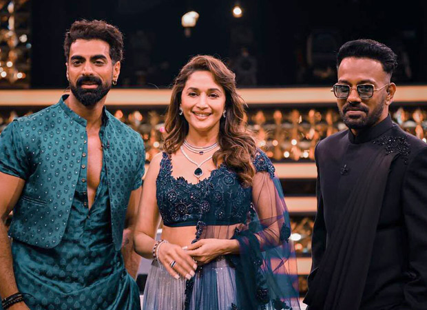 Madhuri Dixit grooves to the viral 'Galya Pe Baliya X Ek Baar' with Tushar Kalia and Dharmesh Yelande