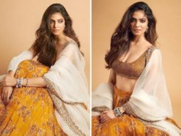 Malavika Mohanan looks ethereal in mustard printed organza lehenga Rs. 68,000