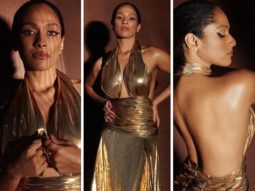 Masaba Gupta looks like a Queen in a backless figure-hugging liquid gold gown