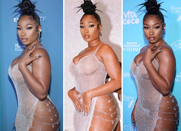 Megan Thee Stallion sets the internet ablaze in sheer crystal