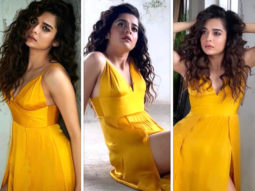 Mithila Palkar dials up glam quotient in flowly yellow dress with waist high front slits worth Rs. 6,890