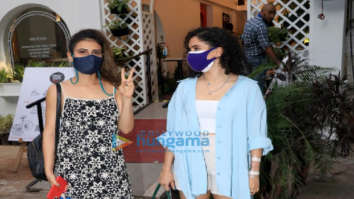Photos: Fatima Sana Shaikh and Sanya Malhotra spotted at Smoke House Deli in Bandra