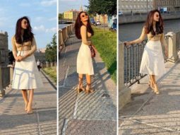 Qubool Hai actress Surbhi Jyoti dons beige top and white skater skirt during her vacation in Russia