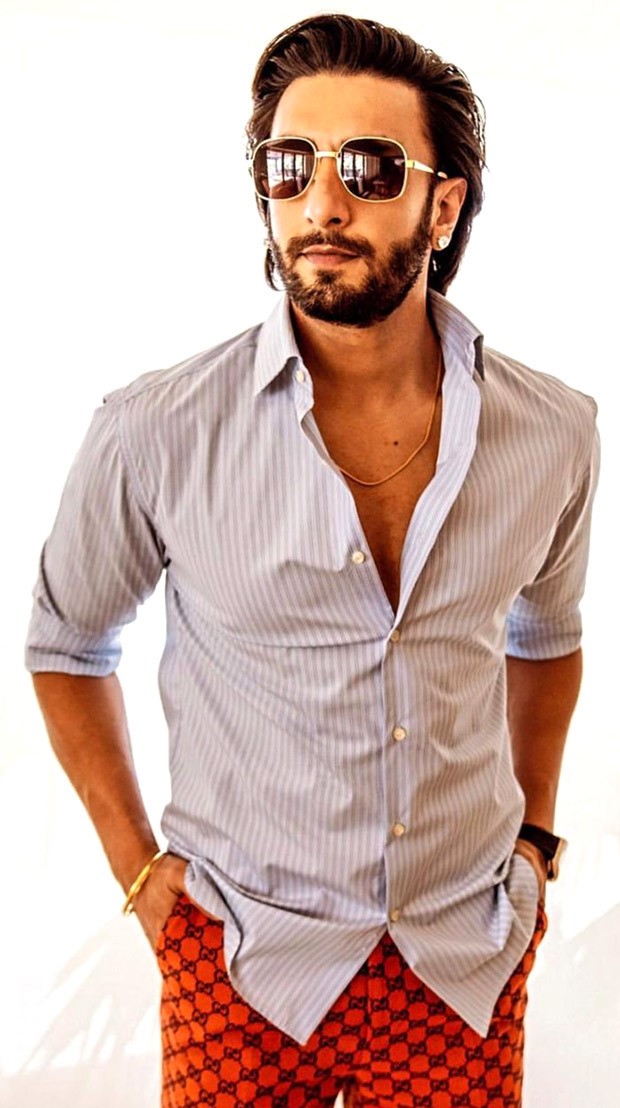 Ranveer Singh gives major style inspiration in light blue shirt and flared printed pants Ranveer Singh gives major style inspiration in light blue shirt and flared printed pants