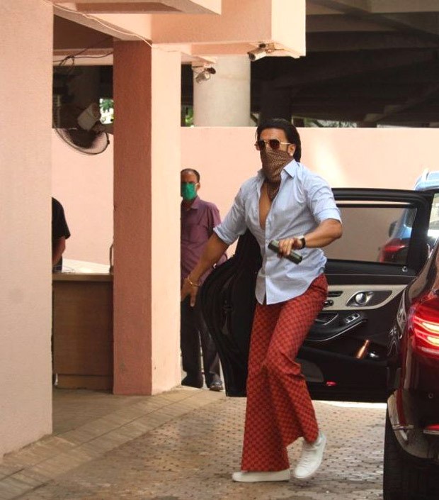Ranveer Singh gives major style inspiration in light blue shirt and flared printed pants Ranveer Singh gives major style inspiration in light blue shirt and flared printed pants