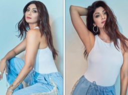 Shilpa Shetty ops for chic casuals, dons Rs. 13,000 denim crystal fringe pants and tank top for Hungama 2 promotions