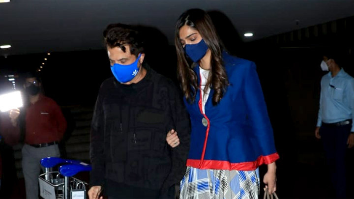 Sonam Kapoor Ahuja and Anil Kapoor spotted at Airport