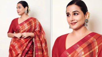 Vidya Balan keeps it stunning in checkered zari saree worth Rs. 23,797