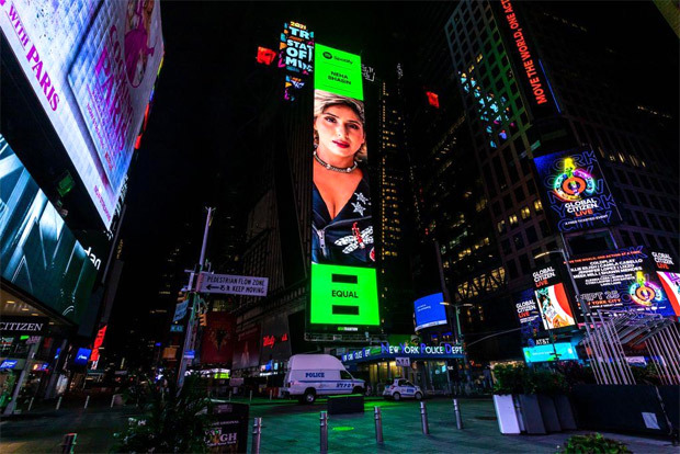Neha Bhasin features on Times Square Billboard as artist of the month on Spotify for her song 'Oot Patangi'