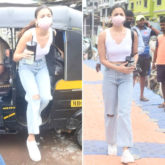 Alia Bhatt ditches her SUV and travels in an auto as she arrives at Mumbai’s Versova Jetty