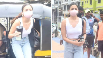 Alia Bhatt ditches her SUV and travels in an auto as she arrives at Mumbai’s Versova Jetty