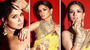 Avneet Kaur exhibits graceful aura in embellished yellow saree with halter neck blouse