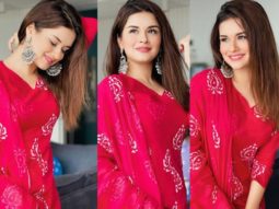 Avneet Kaur looks radiant in fuschia pink printed salwar suit