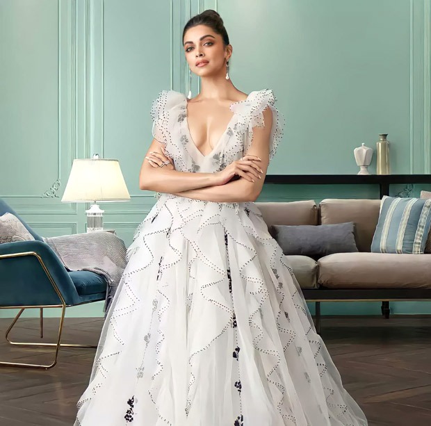 Deepika Padukone looks royal in a white gown by Gauri and Nainika
