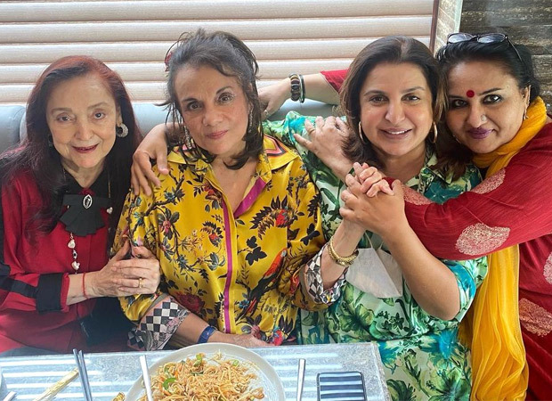 Farah Khan bumps into yesteryear icons Reena Roy, Mumtaz and Mallika Randhawa at a restaurant 
