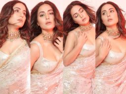 Hina Khan looks dreamy in white sequin saree by Manish Malhotra