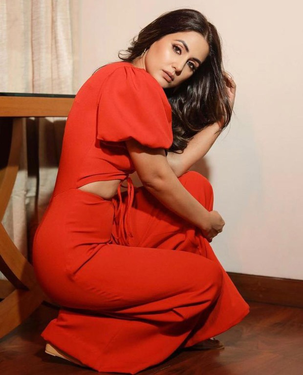 Hina Khan looks fiery in red jumpsuit with midriff cut-out worth Rs. 20,000