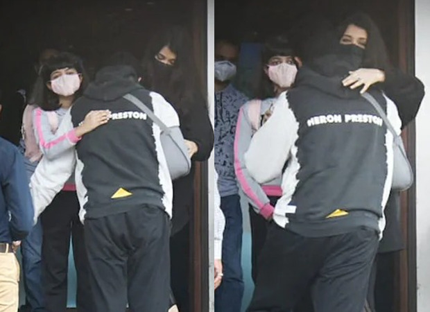 Injured Abhishek Bachchan drops Aishwarya Rai Bachchan and Aaradhya Bachchan at airport as the duo leaves for Ponniyin Selvan shoot