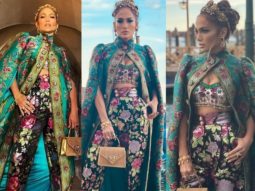 Jennifer Lopez is the epitome of regalia in a Dolce and Gabbana outfit for a show in Venice