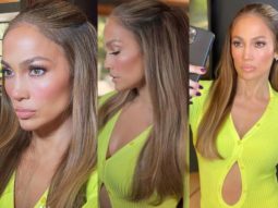 Jennifer Lopez looks ravishing in a neon dress
