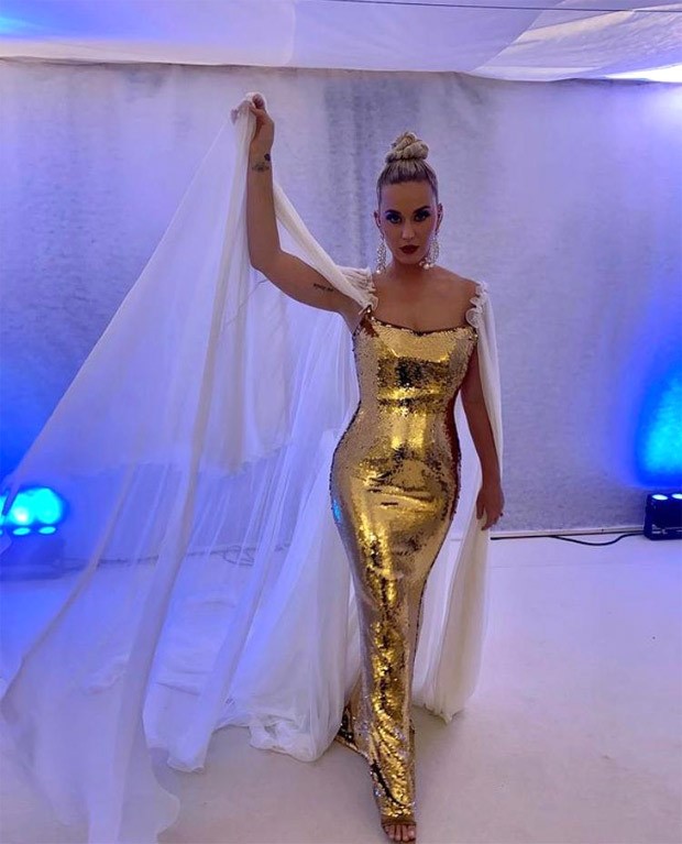 Katy Perry makes a statement in two extravagant looks in Luisa via Roma x UNICEF gala