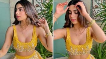 Khushi Kapoor looked stunning in a bright yellow lehenga worth nearly Rs. 40,000 at Rhea Kapoor’s wedding