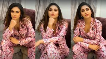 Krystle D’Souza is a boss babe in pink pantsuit for Chehre promotions