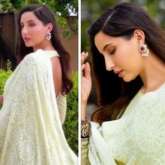 Nora Fatehi makes a splash in pastel lime Anarkali suit with a heavily embroidered dupatta
