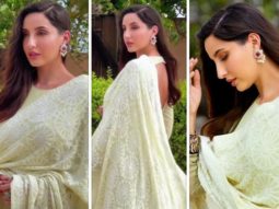 Nora Fatehi makes a splash in pastel lime Anarkali suit with a heavily embroidered dupatta worth Rs. 1.25 lakh