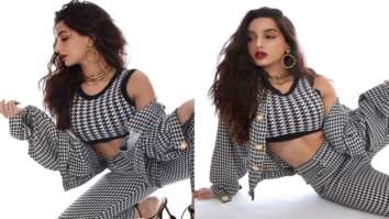 Nora Fatehi makes a statement in a checkered set with gold jewellery