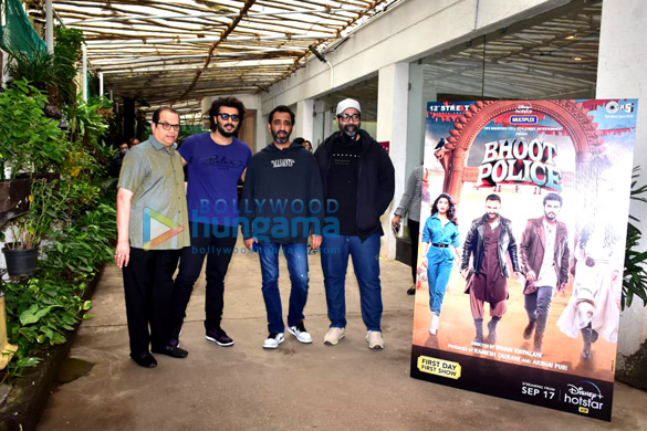 photos celebs snapped at private trailer preview of bhoot police 1
