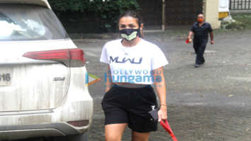 Photos: Malaika Arora spotted with her pet on a morning walk