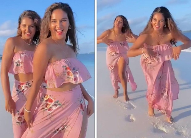 Sisters Shakti Mohan and Mukti Mohan twin in co-ord sets as they dance to Hrithik Roshan – Preity Zinta’s ‘Haila Haila’ song on the beach in Maldives