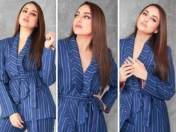 Sonakshi Sinha keeps it comfy for Bhuj: The Pride Of India promotions in a navy blue striped pantsuit