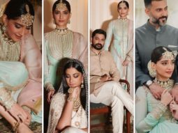 Sonam Kapoor uploads photos with the bride and groom Rhea Kapoor and Karan Boolani; shares an emotional moment with husband Anand Ahuja