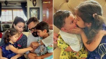 Taimur Ali Khan sits on Saif Ali Khan’s lap; cousin Inaaya Naumi ties rakhis to him and baby Jeh