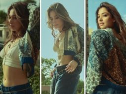 Tamannaah Bhatia exudes 70’s vibes in lace bralette, embroidered bomber jacket and baggy denims from Sabyasachi x H&M collection worth Rs. 18,195