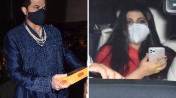 Rhea Kapoor and Karan Boolani make an appearance post their wedding; Anil Kapoor distributes sweets to the media 