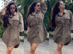 Anushka Sen keeps it comfy in green shirt dress with brown boots